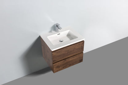 Badkamermeubel Tieme mat 60x50x48cm + witte wastafel - donker eiken - WDtegels