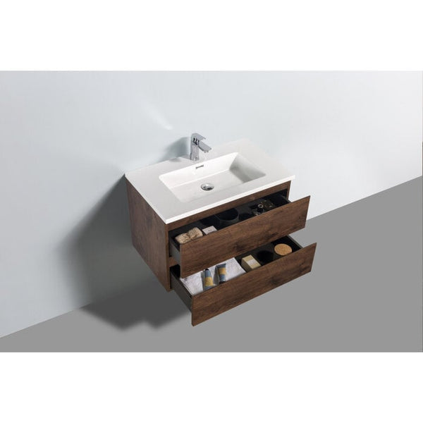 Bathroom furniture Tieme 80x50x48cm + white washbasin - matt dark oak
