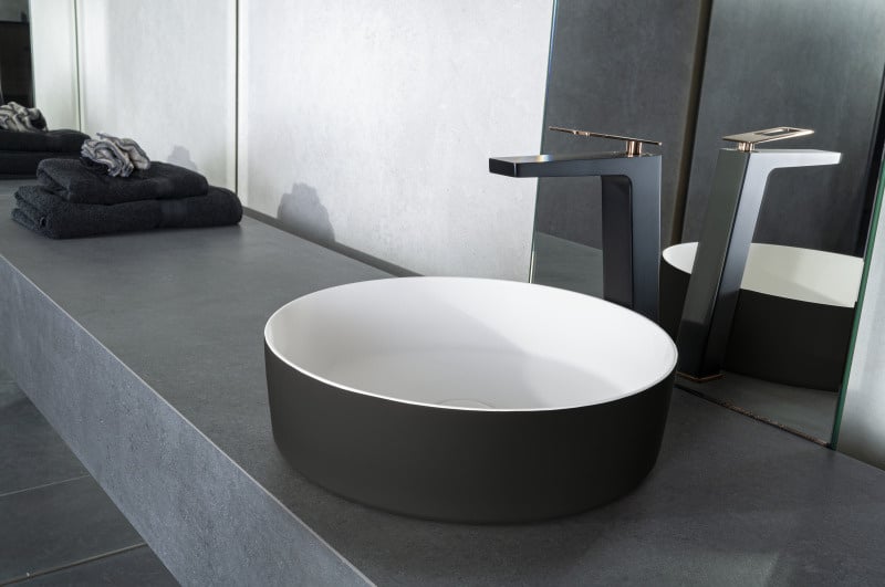 Lavabo de superficie sólida Tess antracita EXT