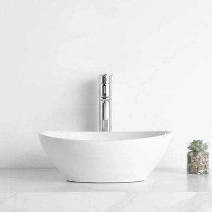 Lorens Oval Washbasin 40x33x14.5cm White