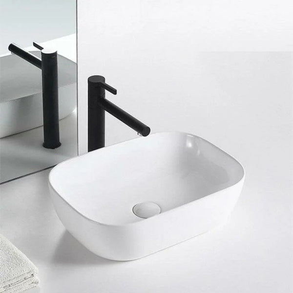 Lavabo de encimera Lorens Rectangular | 45.5x32.5x13.5cm | Blanco