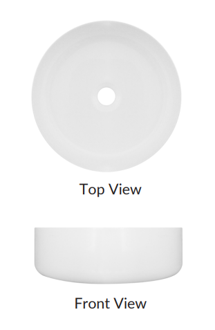 Lavabo Semi Solid Surface Blanco Mate 35,5x35,5x11,5cm