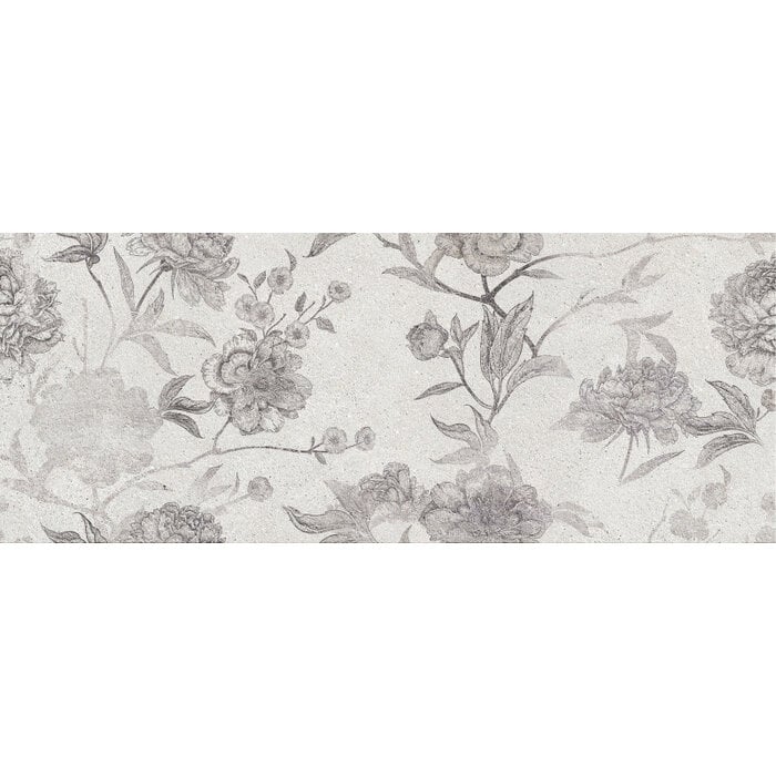 Wandtegel Borneo White Malone decor 30x75 rett - WDtegels