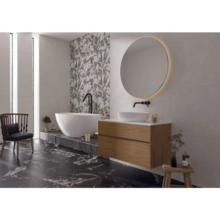 Wandtegel Borneo White Peek decor 60x120 rett - WDtegels