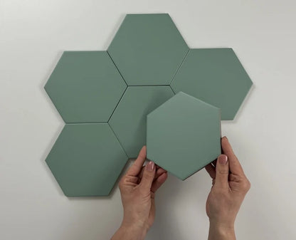 Hexagon Timeless Jade mat 15x17