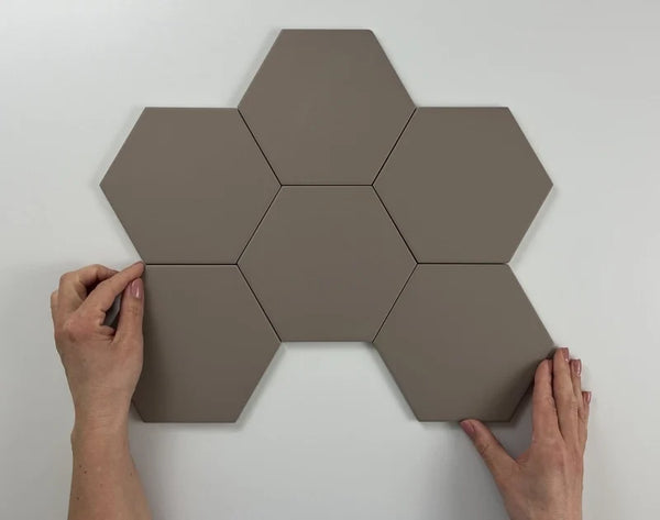 Hexagon Timeless Taupe mat 15x17