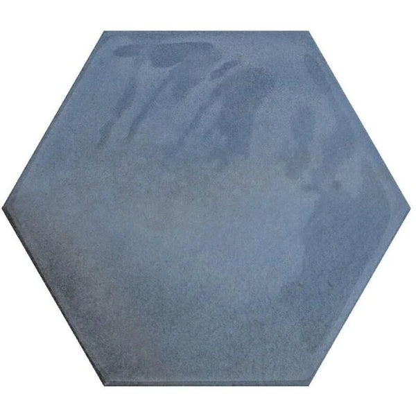 Hexágono Azul Luna brillo 16x18