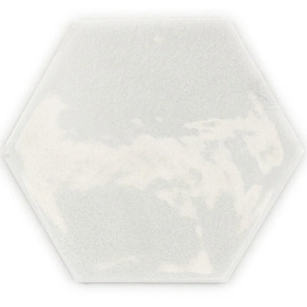 Hexagon Moon White glans 16x18
