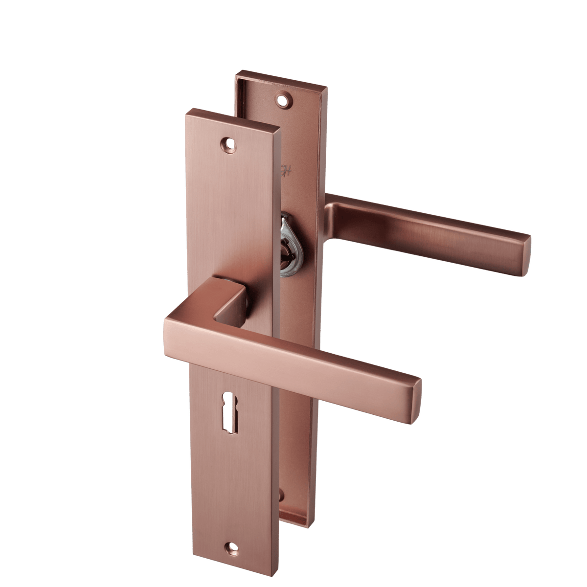 Deurklink Collodi in koper met sleutelgat 56 mm