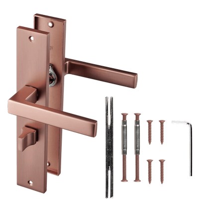 Deurklink Collodi in koper met WC-sluiting 63 mm met bevestigingsmateriaal