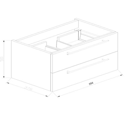 Badmeubel Compact Stone 100 Hoogglans Antraciet - WDtegels