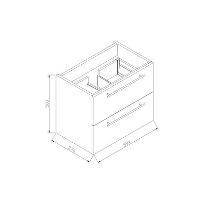 Badmeubel Compact Stone 60 Hoogglans Wit - WDtegels