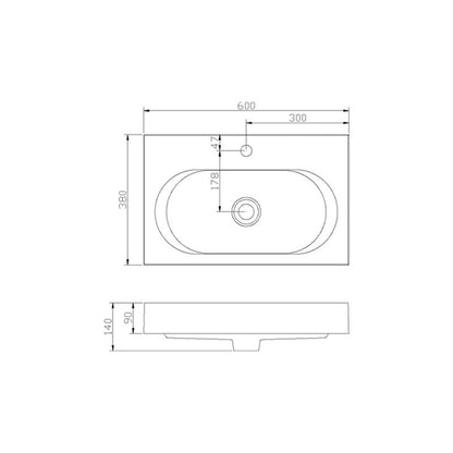 Badmeubel Compact Line 60 Hoogglans Wit - WDtegels