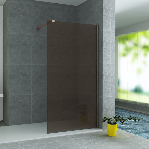 Aloni Inloopdouche | 120X200cm | Geborsteld Koper | Champagne Glas