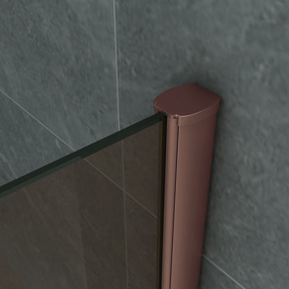Aloni Inloopdouche | 140X200cm | Geborsteld Koper | Champagne Glas - WDtegels