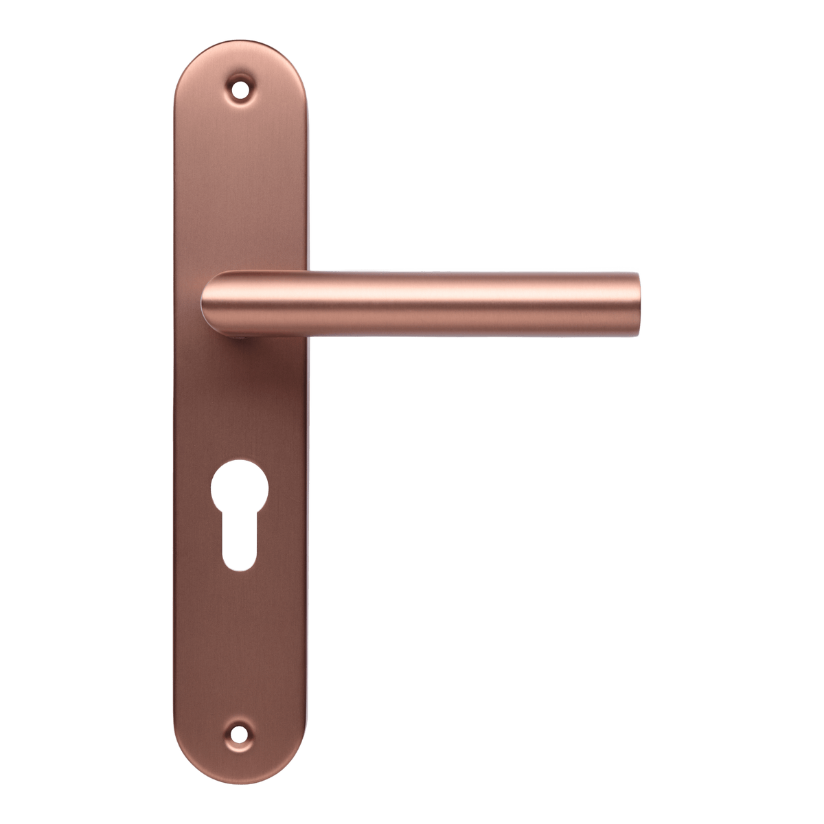 Deurklink Ferrano in koper met cilindergat 55 mm