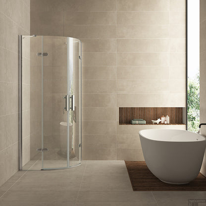 Douchecabine Wiesbaden kwartrond 2 deuren 90x90cm 8mm NANO coating - WDtegels