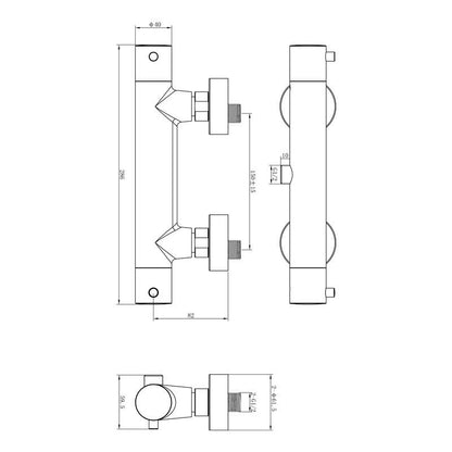 Thermostatische douchemengkraan rond | Chroom - WDtegels