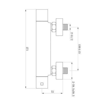 Thermostatisch douchemengkraan vierkant | Chroom - WDtegels