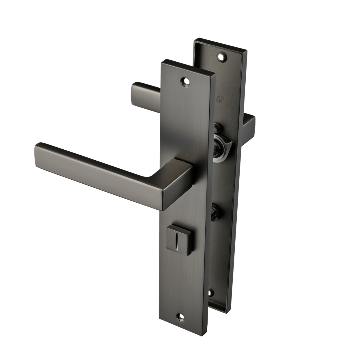 Deurklink Fano in gun metal met WC-sluiting 63 mm