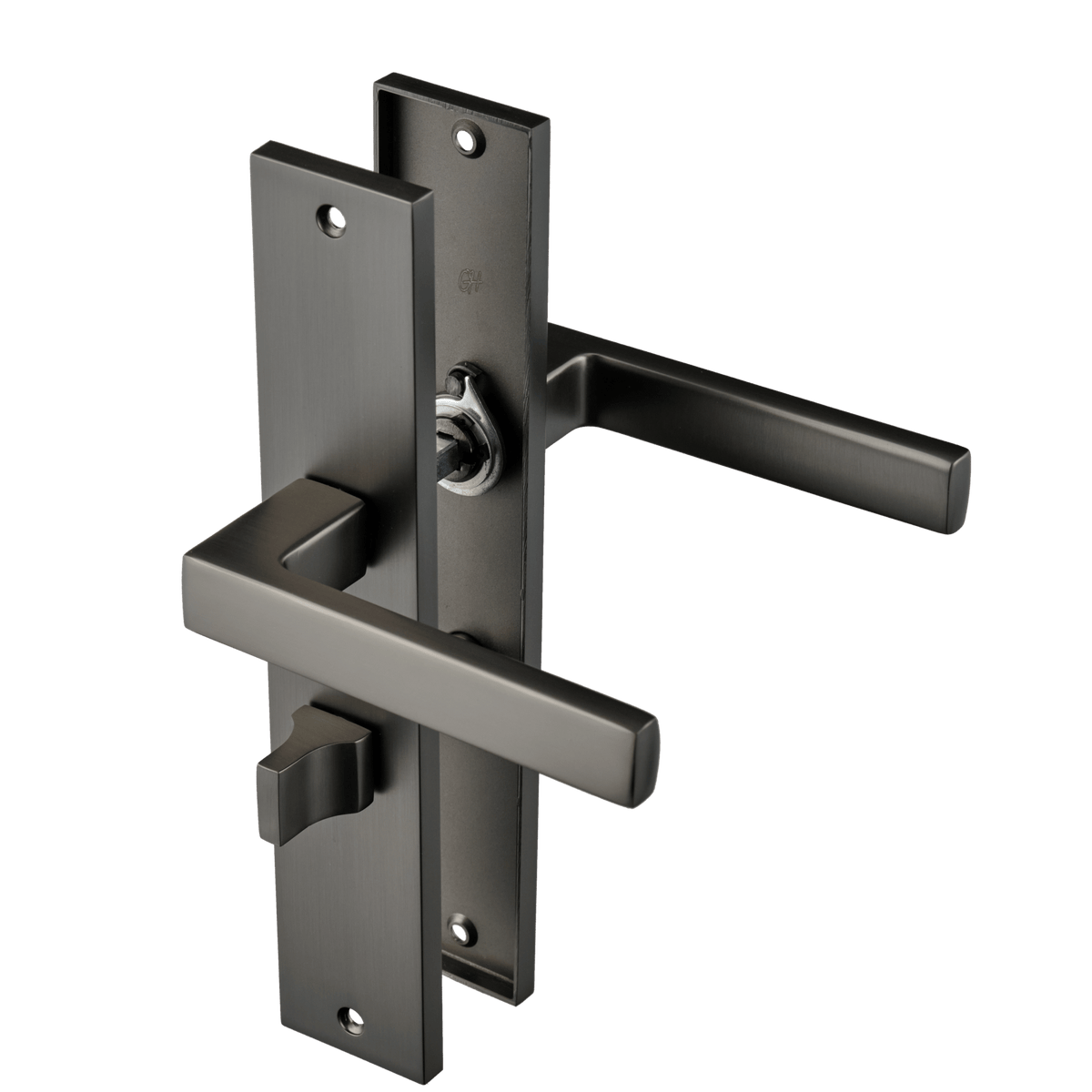 Deurklink Fano in gun metal met WC-sluiting 63 mm