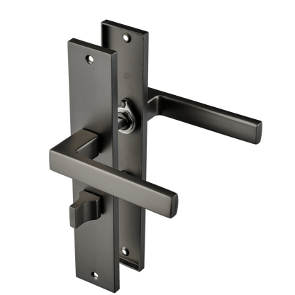 Deurklink Fano in gun metal met WC-sluiting 63 mm