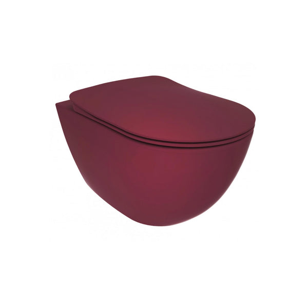 Creavit Design Hangend Toilet - 35.3x51cm - Spoelrandloos - Berry