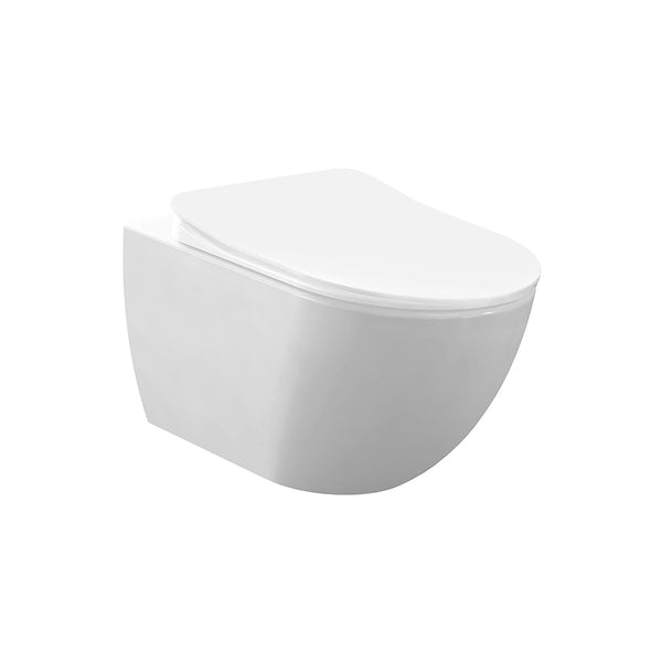 Creavit Design Hangend Toilet - 35.3x51cm - Spoelrandloos - Mat Wit