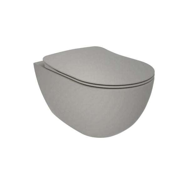 Creavit Design Hangend Toilet - 35.3x51cm - Spoelrandloos - Koelgrijs