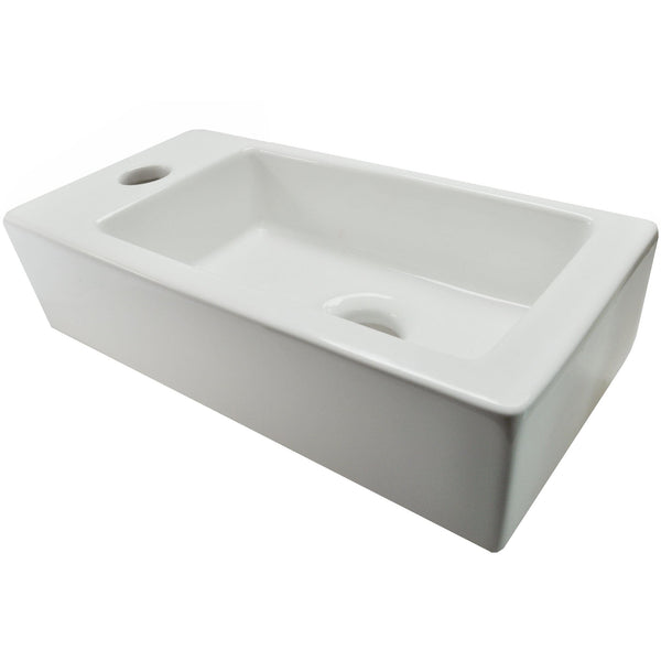 Ceramic basin Qubic mini Left | 36.5x18x9cm