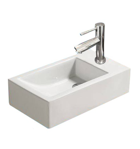 Fonteinset keramisch met kraan en afvoer Qubic Rechts | 45x25x12cm | Wit - WDtegels