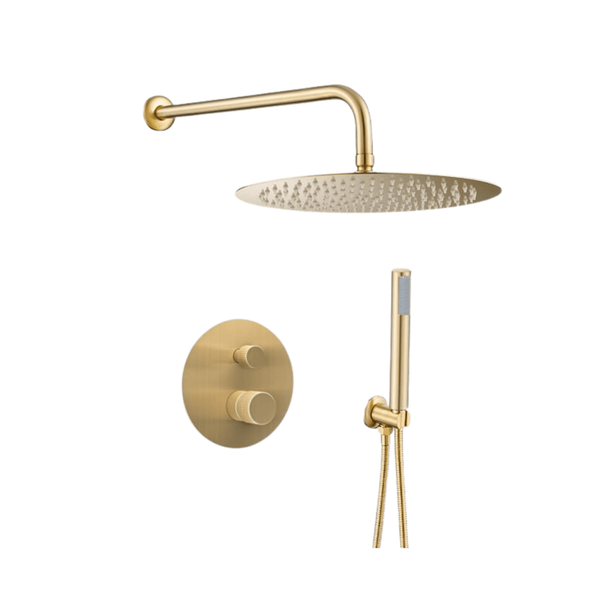 Inbouw regendouche met wandarm Fonti in goud