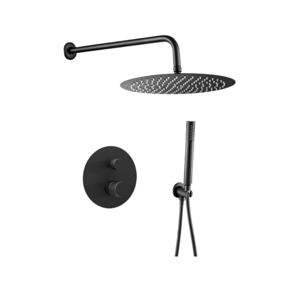 Inbouw regendouche met wandarm Fonti in zwart