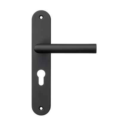 Deurklink Belluno in zwart met cilindergat 55 mm