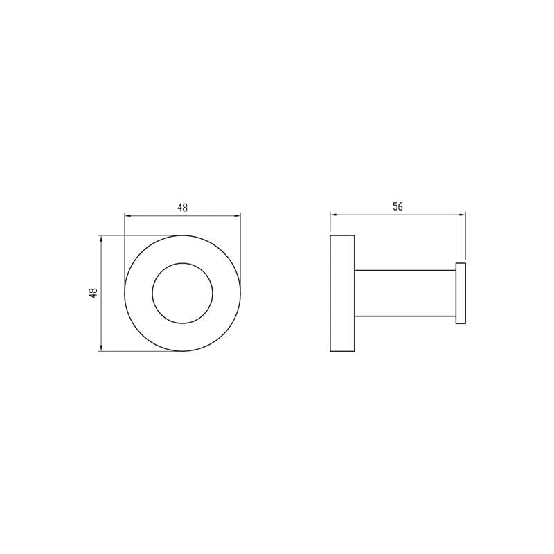Handdoekhaak Rond chroom - WDtegels