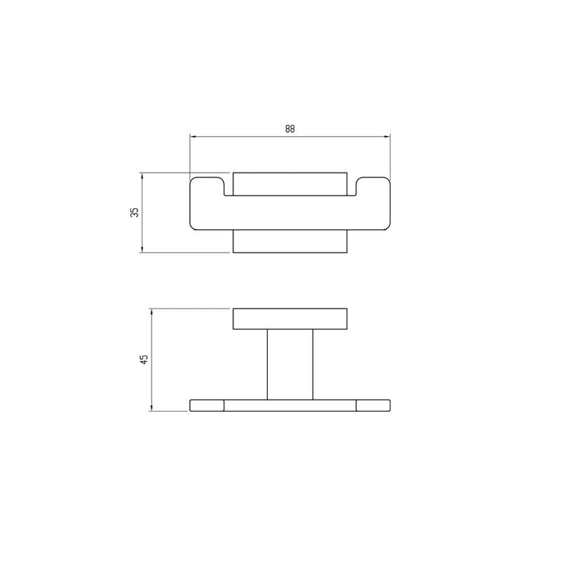 Handdoekhaak Vierkant chroom - WDtegels