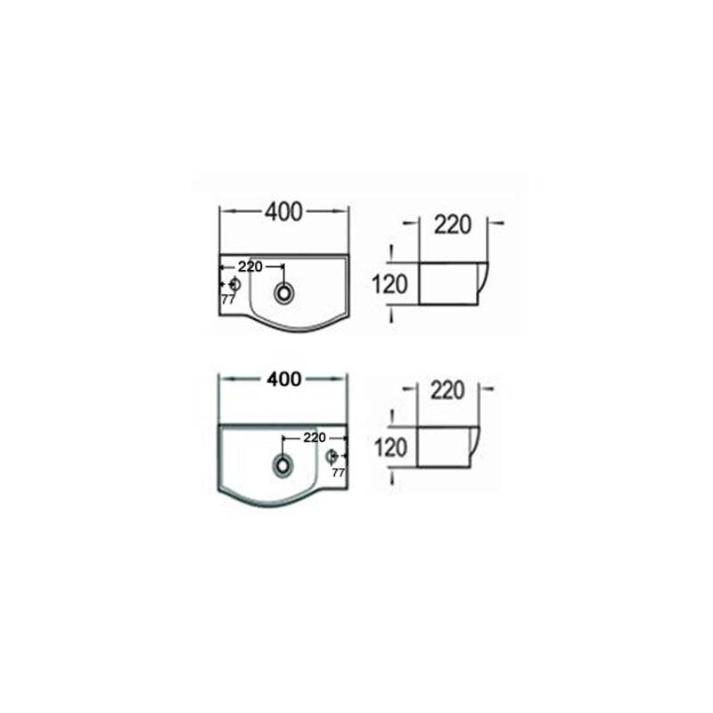 Combipakket keramische fontein met kraan en Afvoer Bee Rechts