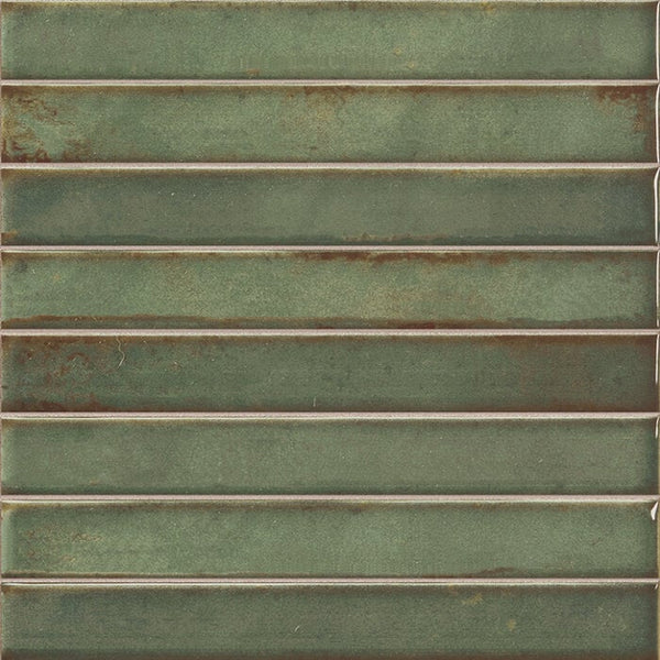 Azulejo mosaico Brick Raku Esmeralda 35x35cm