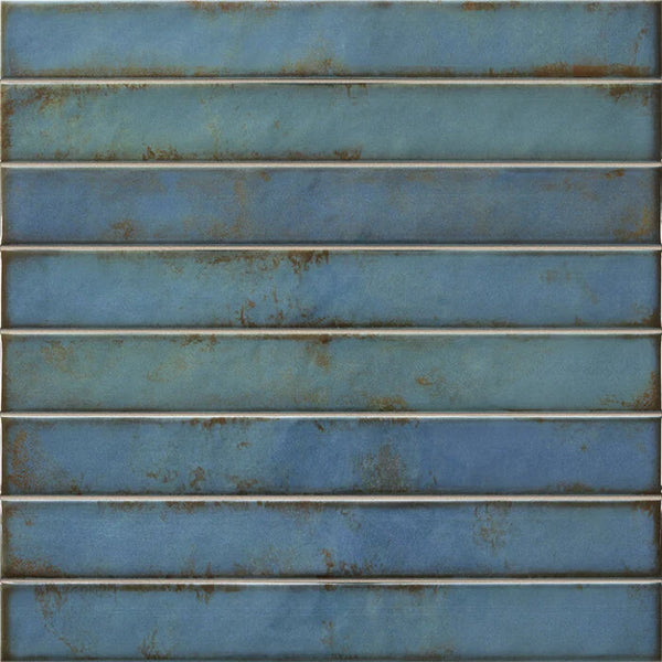 Brick Raku Turquoise mozaiektegel 35x35cm