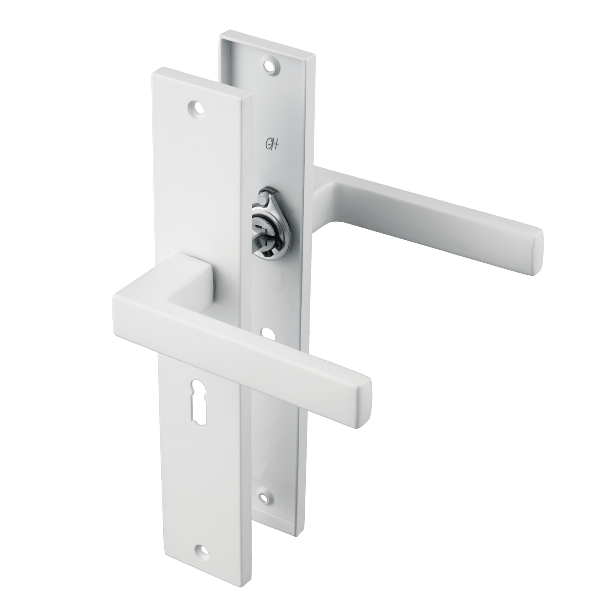 Deurklink Lorto in wit met sleutelgat 56 mm