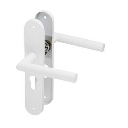 Deurklink Lucano in wit met cilindergat 55 mm