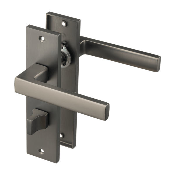 Novara - Gun Metal WC-slot Recht Kort Schild - PC 63mm