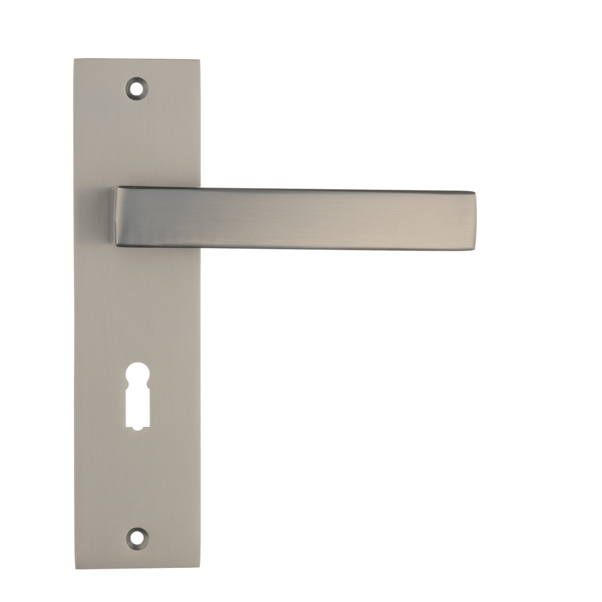 Deurklink Novara in gun metal met sleutelgat 56 mm