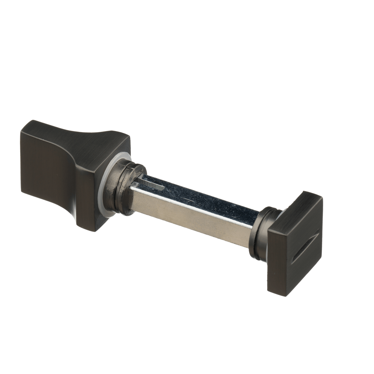 Draaiknop en sluitstift van deurklink Novara in gun metal met WC-sluiting 63 mm