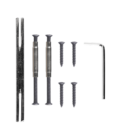 Bevestigingsmateriaal voor deurklink Novara in gun metal met WC-sluiting 63 mm