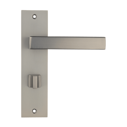 Deurklink Novara in gun metal met WC-sluiting 63 mm