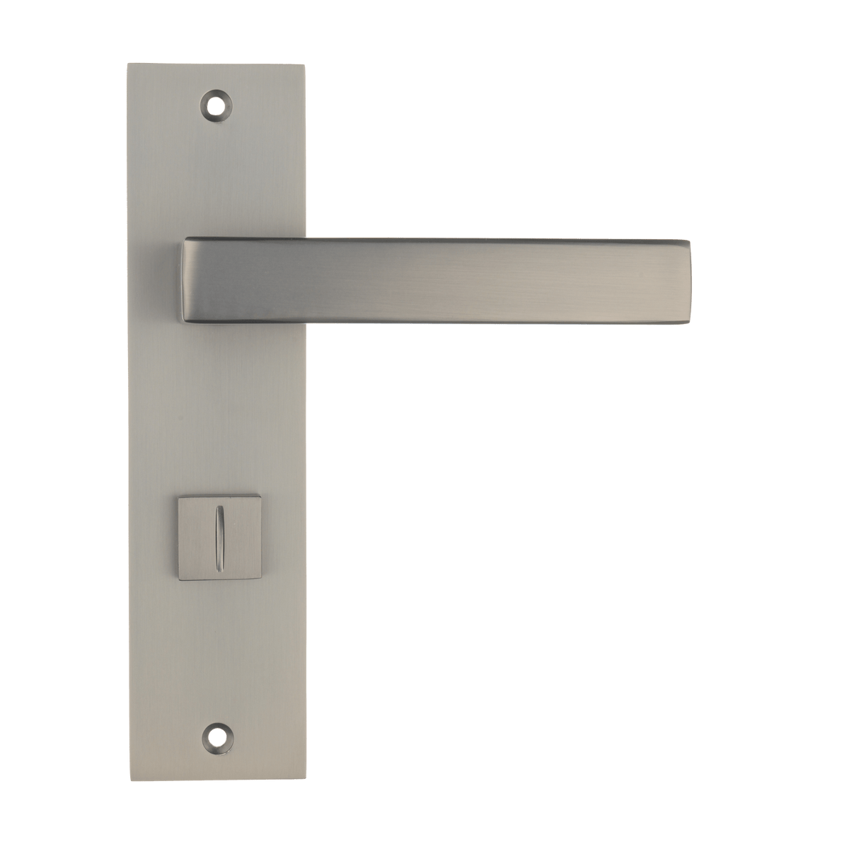 Deurklink Novara in gun metal met WC-sluiting 63 mm