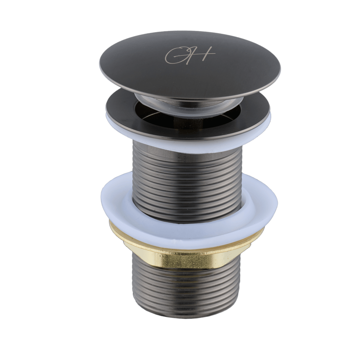 Afvoerplug Flusso in gun metal met overloop