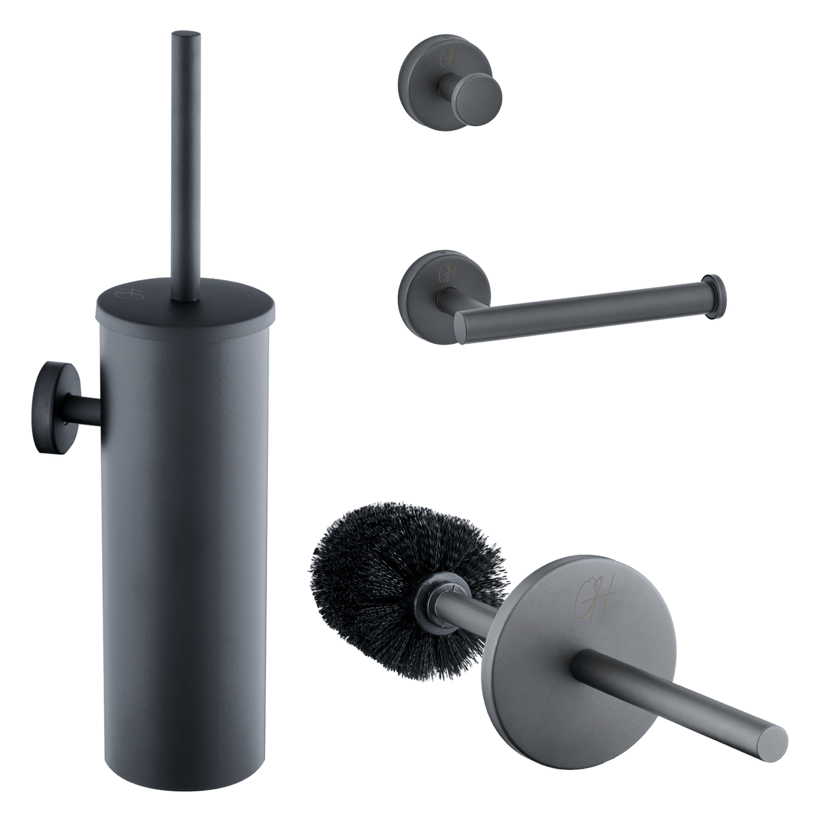3-delige toiletaccessoireset Stanio in mat grijs