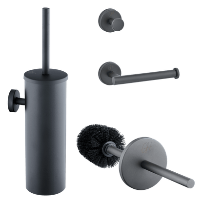 3-delige toiletaccessoireset Stanio in mat grijs